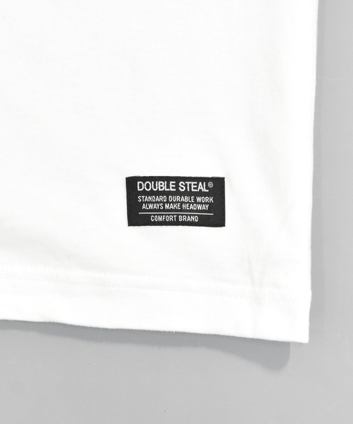 DOUBLE STEAL（ダブルスティール）の「ショルダーロングプリント Tシャツ（Tシャツ/カットソー・メンズ・ブラック/ダークブラウン/ホワイト・X-LARGE/LARGE）」の6枚目の写真