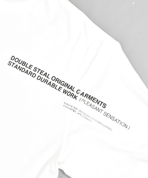 DOUBLE STEAL（ダブルスティール）の「ショルダーロングプリント Tシャツ（Tシャツ/カットソー・メンズ・ブラック/ダークブラウン/ホワイト・X-LARGE/LARGE）」の7枚目の写真