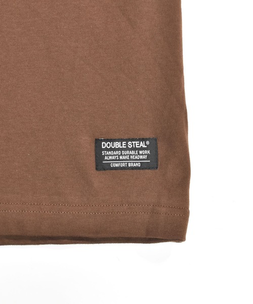 DOUBLE STEAL（ダブルスティール）の「ショルダーロングプリント Tシャツ（Tシャツ/カットソー・メンズ・ブラック/ダークブラウン/ホワイト・X-LARGE/LARGE）」の8枚目の写真
