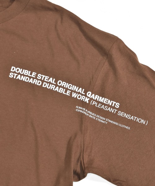 DOUBLE STEAL（ダブルスティール）の「ショルダーロングプリント Tシャツ（Tシャツ/カットソー・メンズ・ブラック/ダークブラウン/ホワイト・X-LARGE/LARGE）」の9枚目の写真