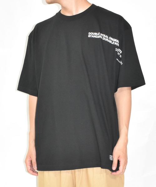 DOUBLE STEAL（ダブルスティール）の「ショルダーロングプリント Tシャツ（Tシャツ/カットソー・メンズ・ブラック/ダークブラウン/ホワイト・X-LARGE/LARGE）」の12枚目の写真