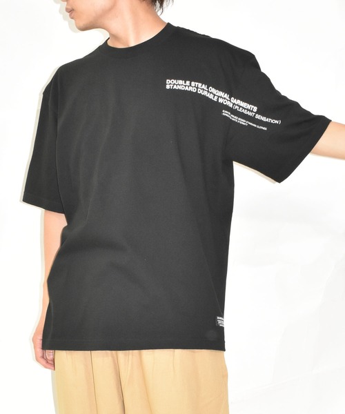 DOUBLE STEAL（ダブルスティール）の「ショルダーロングプリント Tシャツ（Tシャツ/カットソー・メンズ・ブラック/ダークブラウン/ホワイト・X-LARGE/LARGE）」の14枚目の写真