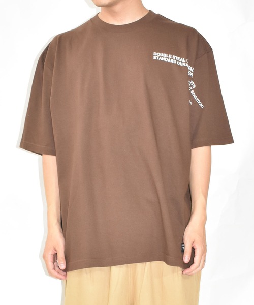 DOUBLE STEAL（ダブルスティール）の「ショルダーロングプリント Tシャツ（Tシャツ/カットソー・メンズ・ブラック/ダークブラウン/ホワイト・X-LARGE/LARGE）」の17枚目の写真