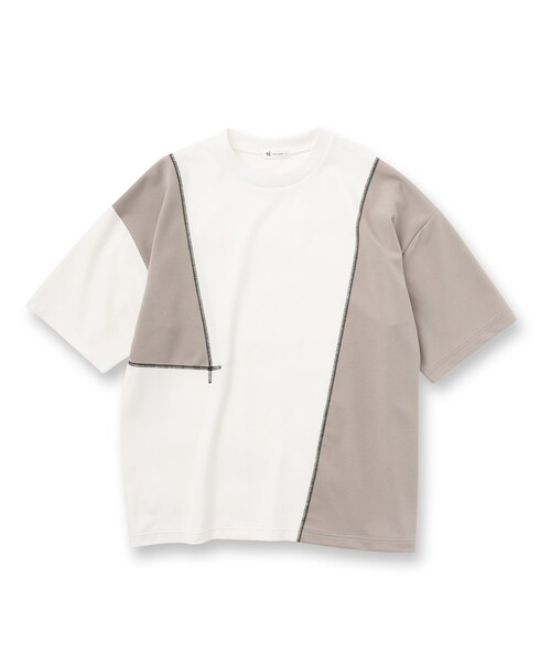 tk.TAKEO KIKUCHI(ティーケータケオキクチ)の「◆ジオメトリックグリッドカットソー(Tシャツ/カットソー・メンズ・ホワイト系7/ブラック系4/ブルー系その他6・02/03)」の4枚目の写真