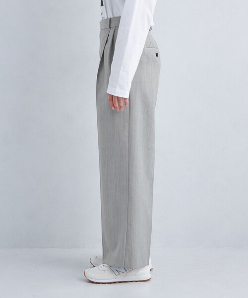 green label relaxing【美品】イージースラックス グレー L green label relaxing スラックス A+ ラッカンジャージ
