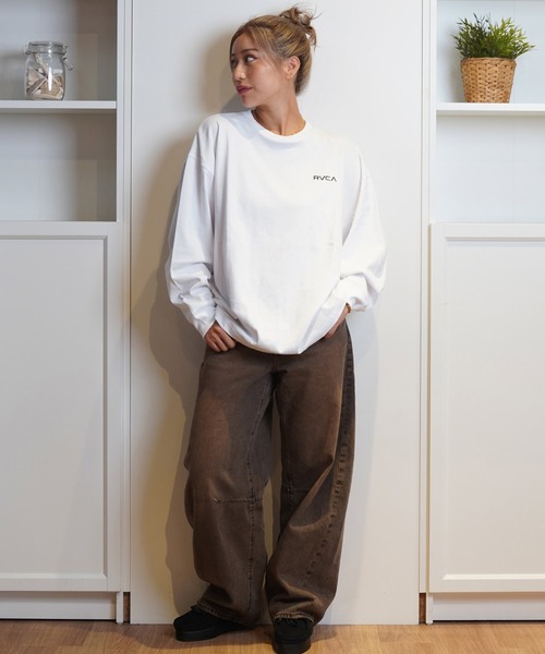 RVCA(ルーカ)の「【ムラサキスポーツ限定】RVCA/ルーカバックプリント ロンT BE044-P50(Tシャツ/カットソー・レディース・ピンク/ブラック×ホワイト/ホワイト×ブラック/ブラック×ピンク・M/S)」の7枚目の写真