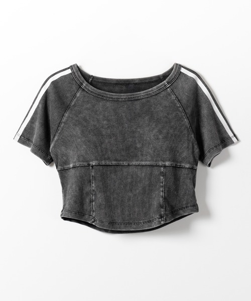 me+em select(ミームセレクト)の「※※サイドラインヴィンテージショートリブTシャツ / sideline vintage short lib T-shirt(Tシャツ/カットソー・レディース・ブラック/グレー・FREE)」の21枚目の写真