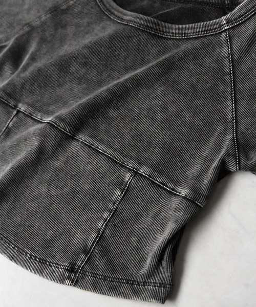 me+em select(ミームセレクト)の「※※サイドラインヴィンテージショートリブTシャツ / sideline vintage short lib T-shirt(Tシャツ/カットソー・レディース・ブラック/グレー・FREE)」の20枚目の写真