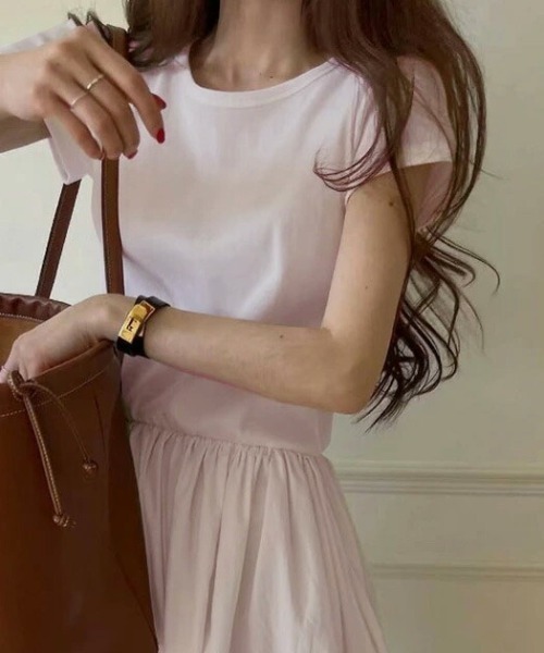 AMELY(エミリー)の「ドッキングワンピース(ワンピース・レディース・ライトピンク/ライトブルー/ブラック/ホワイト/ホワイト×ライトピンク・フリー)」の10枚目の写真