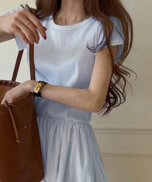 AMELY(エミリー)の「ドッキングワンピース(ワンピース・レディース・ライトピンク/ライトブルー/ブラック/ホワイト/ホワイト×ライトピンク・フリー)」の13枚目の写真