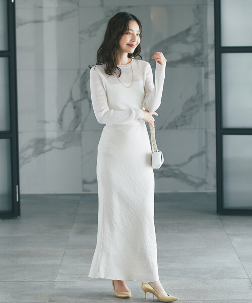 La boutique BonBon（ラブティックボンボン）の「2WAYシアーリブニット（ニット/セーター・レディース・チャコールグレー/オフホワイト/ピンク・FREE）」の8枚目の写真