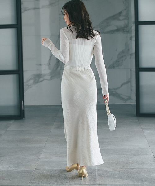 La boutique BonBon（ラブティックボンボン）の「2WAYシアーリブニット（ニット/セーター・レディース・チャコールグレー/オフホワイト/ピンク・FREE）」の9枚目の写真