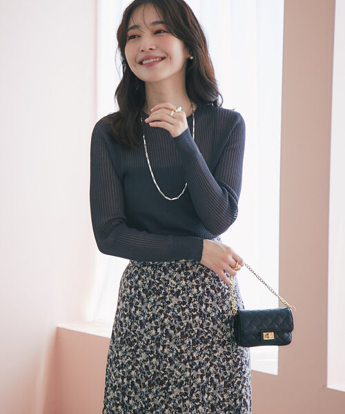 La boutique BonBon（ラブティックボンボン）の「2WAYシアーリブニット（ニット/セーター・レディース・チャコールグレー/オフホワイト/ピンク・FREE）」の18枚目の写真