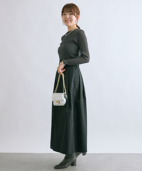 La boutique BonBon（ラブティックボンボン）の「2WAYシアーリブニット（ニット/セーター・レディース・チャコールグレー/オフホワイト/ピンク・FREE）」の16枚目の写真