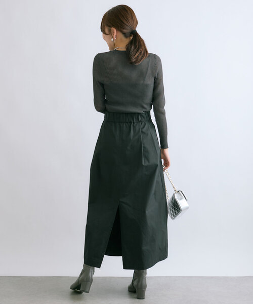 La boutique BonBon（ラブティックボンボン）の「2WAYシアーリブニット（ニット/セーター・レディース・チャコールグレー/オフホワイト/ピンク・FREE）」の17枚目の写真