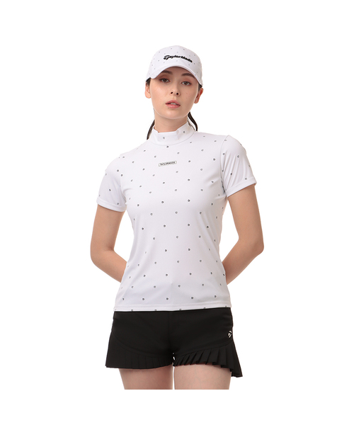 【セール】ウィメンズ メタルT パターン S/S モック ホワイト（ポロシャツ）｜TaylorMade（テーラーメイド）