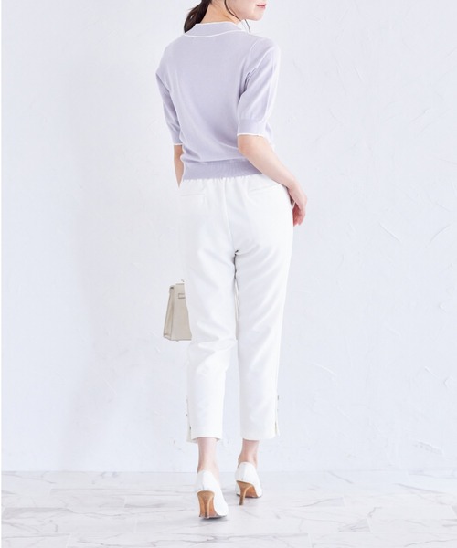 tocco closet(トッコ クローゼット)の「パール付きボウタイ配色ニットプルオーバー(ニット/セーター・レディース・ブラック/ピンクベージュ/オフホワイト/ラベンダー・M)」の21枚目の写真