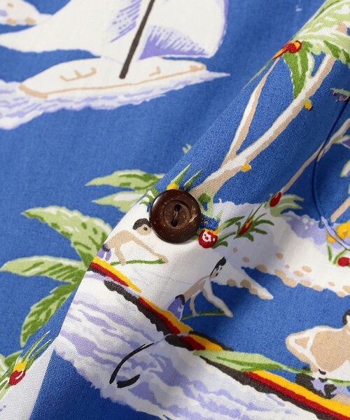 BEAMS PLUS（ビームスプラス）の「DALE HOPE / 別注 Short Sleeve Aloha Shirt（シャツ/ブラウス・メンズ・オフホワイト/ブルー・SMALL/MEDIUM/X-LARGE/LARGE）」の4枚目の写真