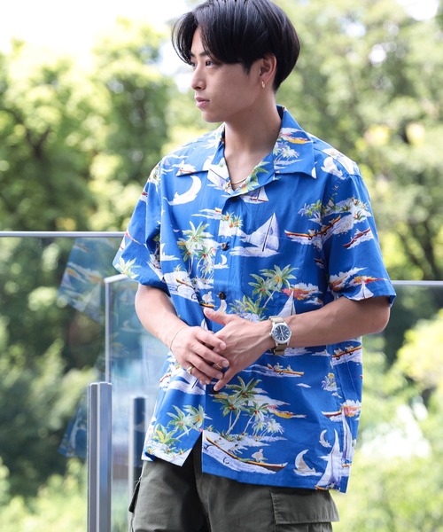 BEAMS PLUS（ビームスプラス）の「DALE HOPE / 別注 Short Sleeve Aloha Shirt（シャツ/ブラウス・メンズ・オフホワイト/ブルー・SMALL/MEDIUM/X-LARGE/LARGE）」の2枚目の写真