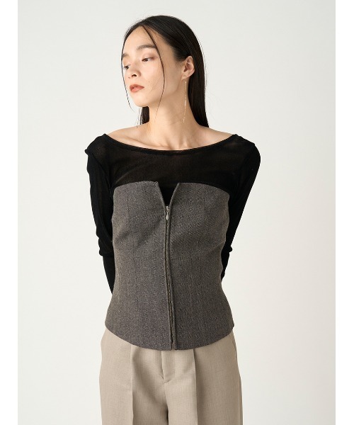 FRAY I.D（フレイアイディー）の「レースアップビスチェ（ベスト