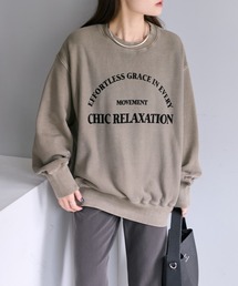 PUAL CE CIN | フロッキープリントスウェットプルオーバー(スウェット)