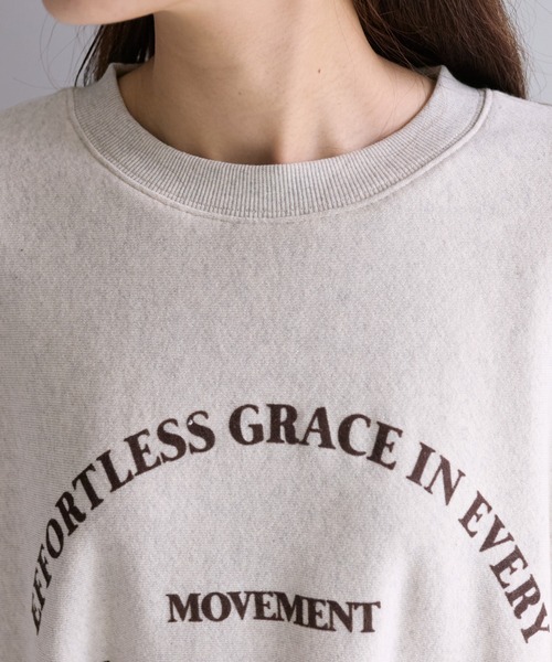 PUAL CE CIN(ピュアルセシン)の「フロッキープリントスウェットプルオーバー(スウェット・レディース・ベージュ/オートミール/チャコールグレー・FREE)」の16枚目の写真