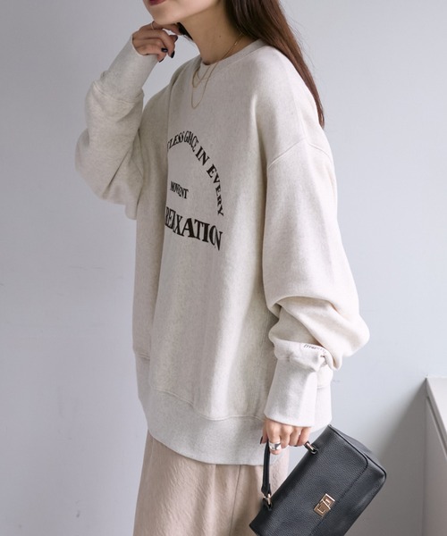 PUAL CE CIN(ピュアルセシン)の「フロッキープリントスウェットプルオーバー(スウェット・レディース・ベージュ/オートミール/チャコールグレー・FREE)」の22枚目の写真