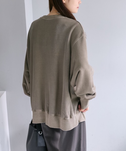 PUAL CE CIN(ピュアルセシン)の「フロッキープリントスウェットプルオーバー(スウェット・レディース・ベージュ/オートミール/チャコールグレー・FREE)」の6枚目の写真