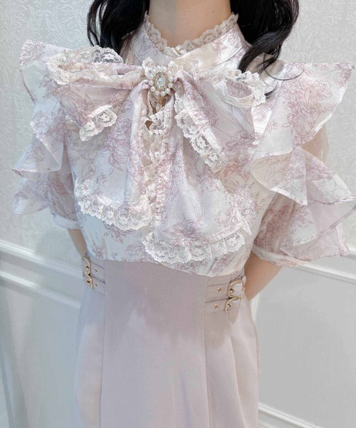 couture BY ROJITA(クチュールバイロジータ)の「【新色ブルー登場】花柄ドッキングロングワンピース(ワンピース・レディース・ピンク/グレー/ブラック/ブルー・FREE)」の7枚目の写真