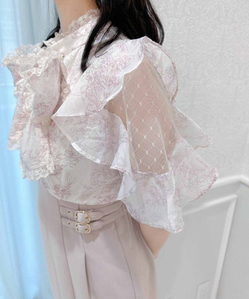 couture BY ROJITA(クチュールバイロジータ)の「【新色ブルー登場】花柄ドッキングロングワンピース(ワンピース・レディース・ピンク/グレー/ブラック/ブルー・FREE)」の5枚目の写真