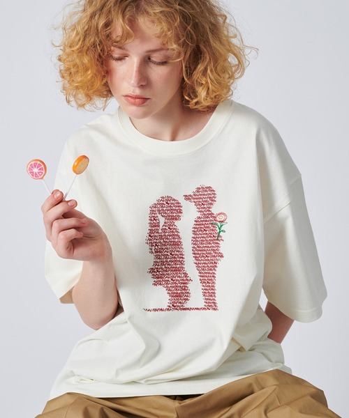 ONCILY（オンシェリー）の「MOTION GRAPHIC LOGO T-SHIRT / モーショングラフィックロゴTシャツ（Tシャツ/カットソー・メンズ・レッド/ブルー・LARGE/MEDIUM/SMALL）」の2枚目の写真