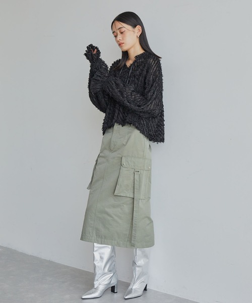 Juze（ジュゼ）の「ワイドロングブーツ（ブーツ・レディース・ベージュ/シルバー/ブラック・L/M/S）」の22枚目の写真