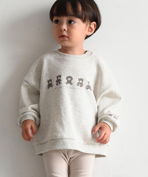 PUPPAPUPO（プッパプーポ）の「バックスリット スウェット トレーナー（スウェット・キッズ・グレイッシュベージュ/グリーン/ピンク/ベージュ/ベージュ系その他2/ベージュ系その他/アイボリー/キナリ/ブルー・120/110/100/90/80/130）」の3枚目の写真
