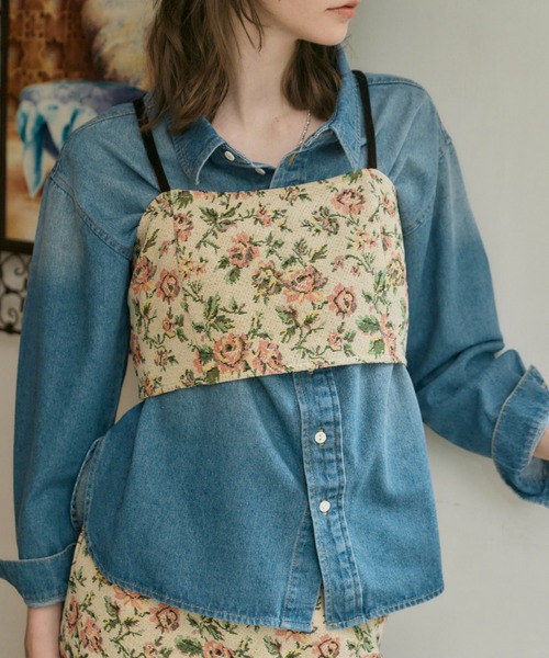 Unitage（ユニテージ）の「アンティーク調ジャガードビスチェ（ベスト・レディース・ベージュ/ブラウン・FREE）」の16枚目の写真