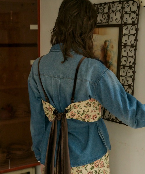 Unitage（ユニテージ）の「アンティーク調ジャガードビスチェ（ベスト・レディース・ベージュ/ブラウン・FREE）」の13枚目の写真