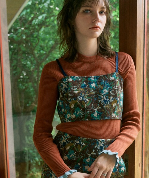 Unitage（ユニテージ）の「アンティーク調ジャガードビスチェ（ベスト・レディース・ベージュ/ブラウン・FREE）」の9枚目の写真