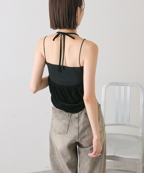 mystic（ミスティック）の「ベロアホルターキャミソール（キャミソール・レディース・ブラック/グリーン・FREE）」の7枚目の写真