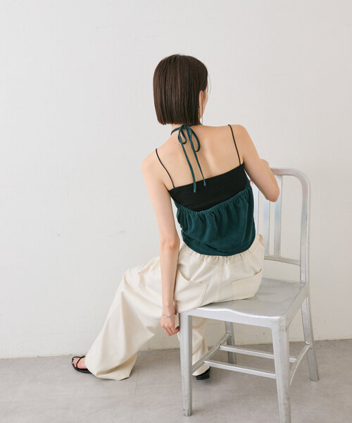 mystic（ミスティック）の「ベロアホルターキャミソール（キャミソール・レディース・ブラック/グリーン・FREE）」の12枚目の写真