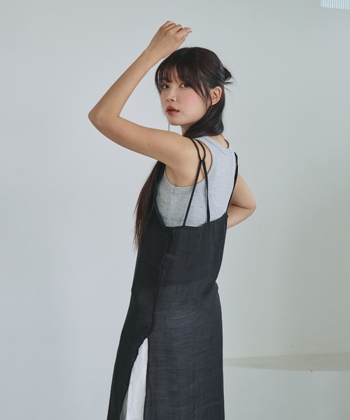 nemne store(ネンネストア)の「《unnome》シアーキャミソールチュニック(シャツ/ブラウス・レディース・ブラック/サックスブルー/アイボリー・フリー)」の14枚目の写真