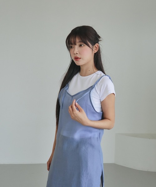 nemne store(ネンネストア)の「《unnome》シアーキャミソールチュニック(シャツ/ブラウス・レディース・ブラック/サックスブルー/アイボリー・フリー)」の9枚目の写真