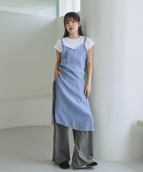 nemne store(ネンネストア)の「《unnome》シアーキャミソールチュニック(シャツ/ブラウス・レディース・ブラック/サックスブルー/アイボリー・フリー)」の6枚目の写真