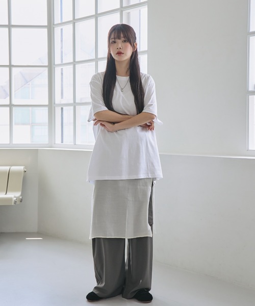nemne store(ネンネストア)の「《unnome》シアーキャミソールチュニック(シャツ/ブラウス・レディース・ブラック/サックスブルー/アイボリー・フリー)」の4枚目の写真