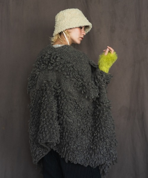 ORIENT MILLINERY（オリエント ミリナリー）の「SHAGGY KNIT ARM WARMERS（アームカバー・レディース・チャコールグレー/アイボリー/イエロー・FREE）」の20枚目の写真