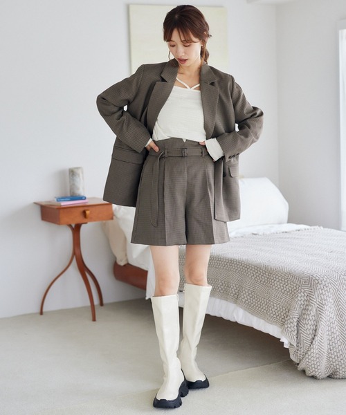 mysty woman(ミスティウーマン)の「ベルトツキアソートショートパンツ 149588(その他パンツ・レディース・ブラウン系その他/モカ/ブラック系その他/グレー・FREE)」の11枚目の写真