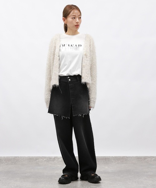 LAKOLE（ラコレ）の「箔プリント長袖T / 148085（Tシャツ/カットソー・レディース・チャコールグレー/ホワイト系/ホワイト系1/ブラック・SMALL/MEDIUM）」の12枚目の写真