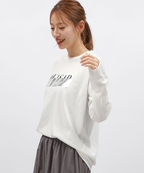 LAKOLE（ラコレ）の「箔プリント長袖T / 148085（Tシャツ/カットソー・レディース・チャコールグレー/ホワイト系/ホワイト系1/ブラック・SMALL/MEDIUM）」の10枚目の写真