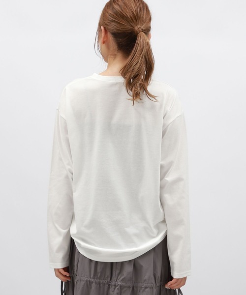 LAKOLE（ラコレ）の「箔プリント長袖T / 148085（Tシャツ/カットソー・レディース・チャコールグレー/ホワイト系/ホワイト系1/ブラック・SMALL/MEDIUM）」の9枚目の写真