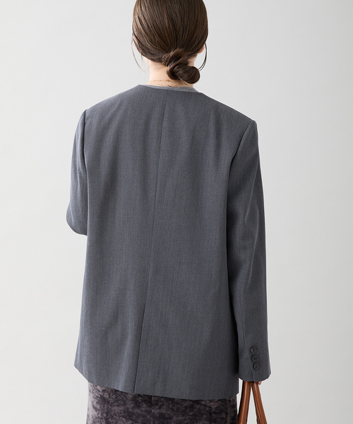 IENA（イエナ）の「Wool/Vi カラーレスジャケット（ノーカラー