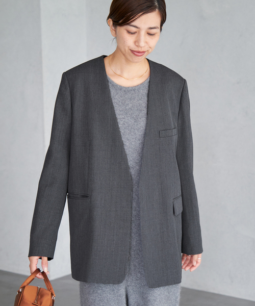 【人気投票 】ハイブランド人気ランキング！ IENA（イエナ）の「Wool/Vi カラーレスジャケット（ノーカラー ジャケット・アウター