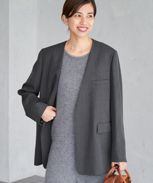 IÉNA グレー ノーカラージャケット 2026年最新】IENA カラー：グレイ系 ノーカラージャケットの人気